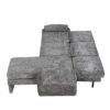 Convertible Futon Sofa Bed Futon Sofa Couch With An Adjustable Backrest, A Reversible Chaise Lounge And 2 Removable Armrest Pillows For Living Room - Gray - Image 21