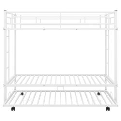 Twin Over Twin Bunk Bed With Trundle - White