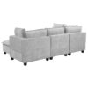 U - Shaped Sectional Sofa Modular Sofa Couch With A Movable Ottoman, A Coffee Table With Hidden Charging Devices For Living Room - Gray - Image 23