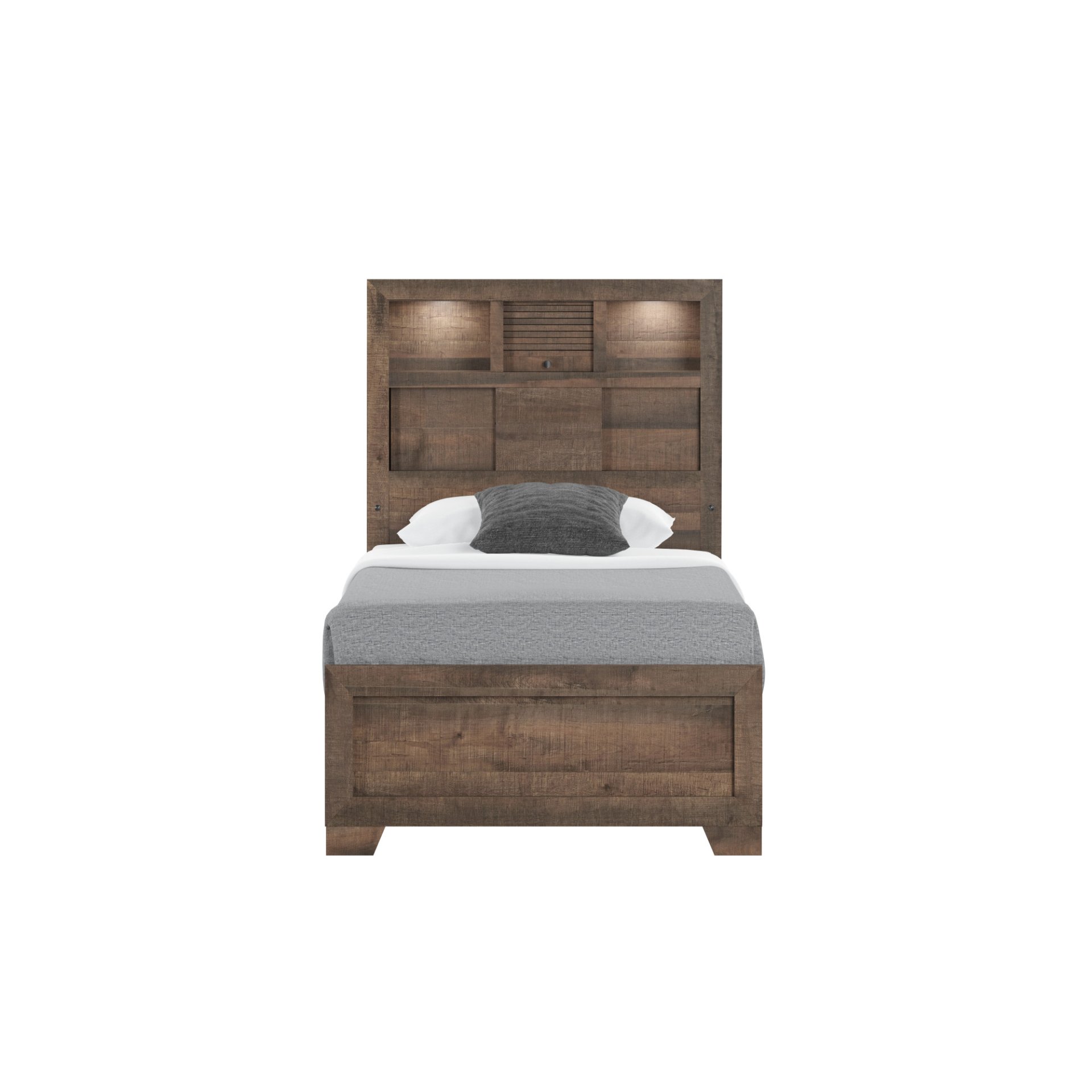 Plinz - Twin Bookcase Bed - Brown - Image 2