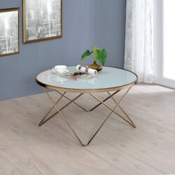 Valora - Glass Top Coffee Table - Champagne