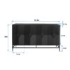 Accent Lacquered 4 Door Wooden Cabinet Sideboard Buffet Server Cabinet Storage Cabinet, For Living Room, Entryway, Hallway, Office, Kitchen And Dining Room - Matte Black - Image 13