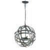 4 Light Galvanized Chandelier, Hanging Light Fixture With Adjustable Chain For Kitchen, Bulb Not Included - Gray - Image 2