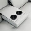 Sofa Bed With Armrest Two Holders Wood Frame, Stainless Leg, Futon - White - Image 17