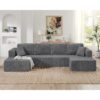Modern Minimalist Style U Shape Modular Sectional Sofa Sleeper - Gray - Image 5