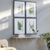 Botanical And Fern Wall Art, Wall Decor For Living Room Dining Room Entryway (Set of 4) - White / Black - Image 8