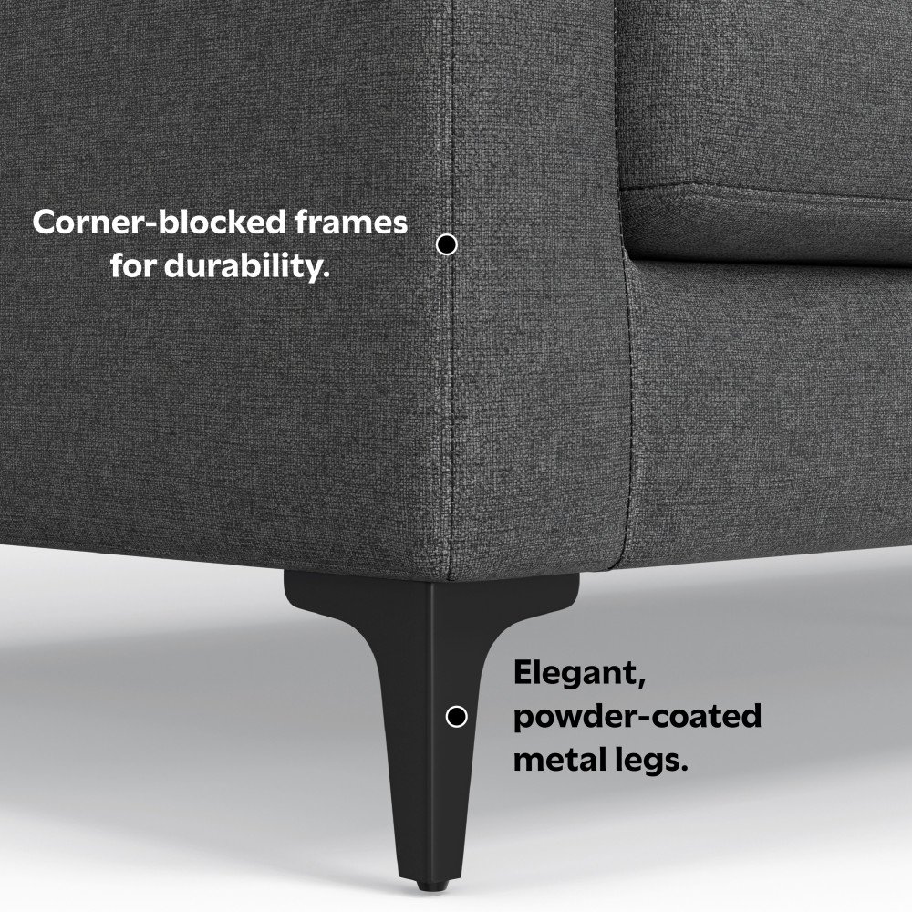Ava - Mid Century Corner Sectional Sofa - Gray - Image 6