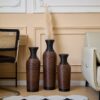 Desktop Vase, Classic And Neat Floor Vase, High Independent Flower Stand, Home Decoration Flower Stand (Set of 3) - Black / Brown - Image 5
