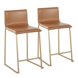 Mara - Contemporary Counter Stool (Set of 2) - Gold / Camel