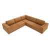 Modular Sectional With Wide Seat Free Combination L Shaped Couch Set Cloud Upholstered Minimalist Boneless Sofa - Brown - Image 2