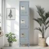 3 Door Lockers With Locks For Secure Storage - Gray - Image 2