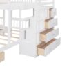 Full Over Twin & Twin Classic Triple Bunk Bed With Drawers And Guardrails - White - Image 7