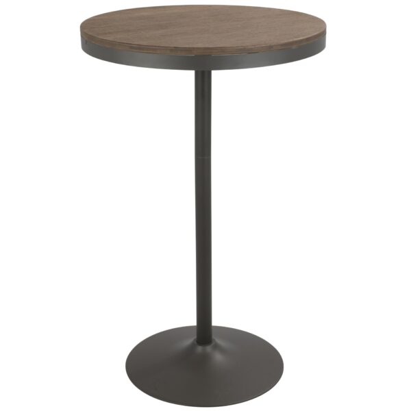 Dakota - Industrial Adjustable Bar / Dinette Table - Gray / Brown