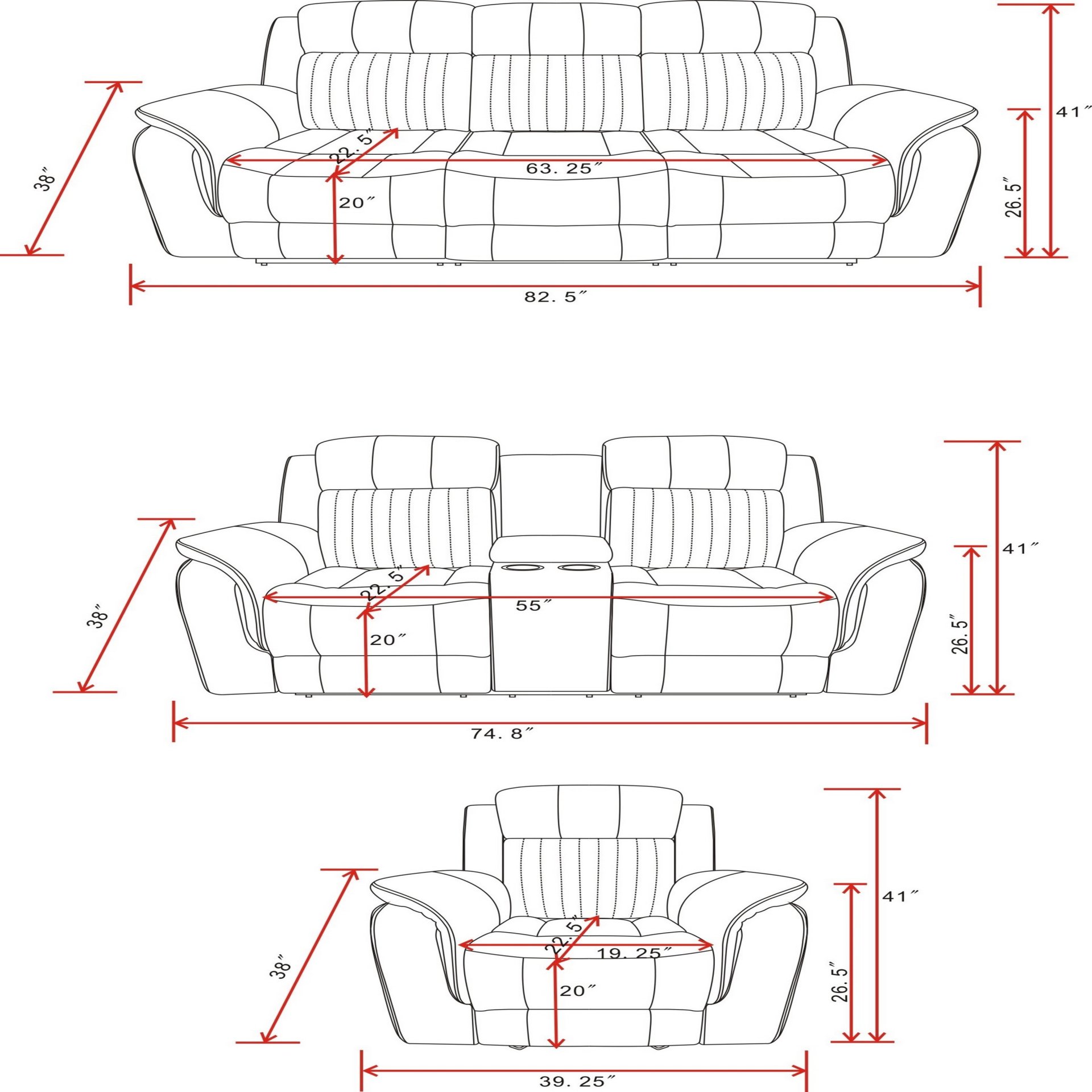 Steban - 2 Piece Living Room Set - Gray - Image 2
