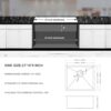 21" Undermount Kitchen Sink, 16 Gauge, 9" Deep Single Bowl - Brushed Nickel - Image 3