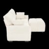 Modern Fabric 2 Seater Sofa With Ottoman Minimalist Design - White - Image 7
