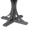 5 Piece Retro Round Dining Table Set With Curved Trestle Style Table Legs And 4 Upholstered Chairs For Dining Room - Dark Gray - Image 11