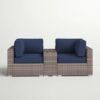 Outdoor Seating Group With Cushions 2 Person - Gray - Image 5