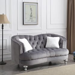 Charming Traditional Loveseat - Gray