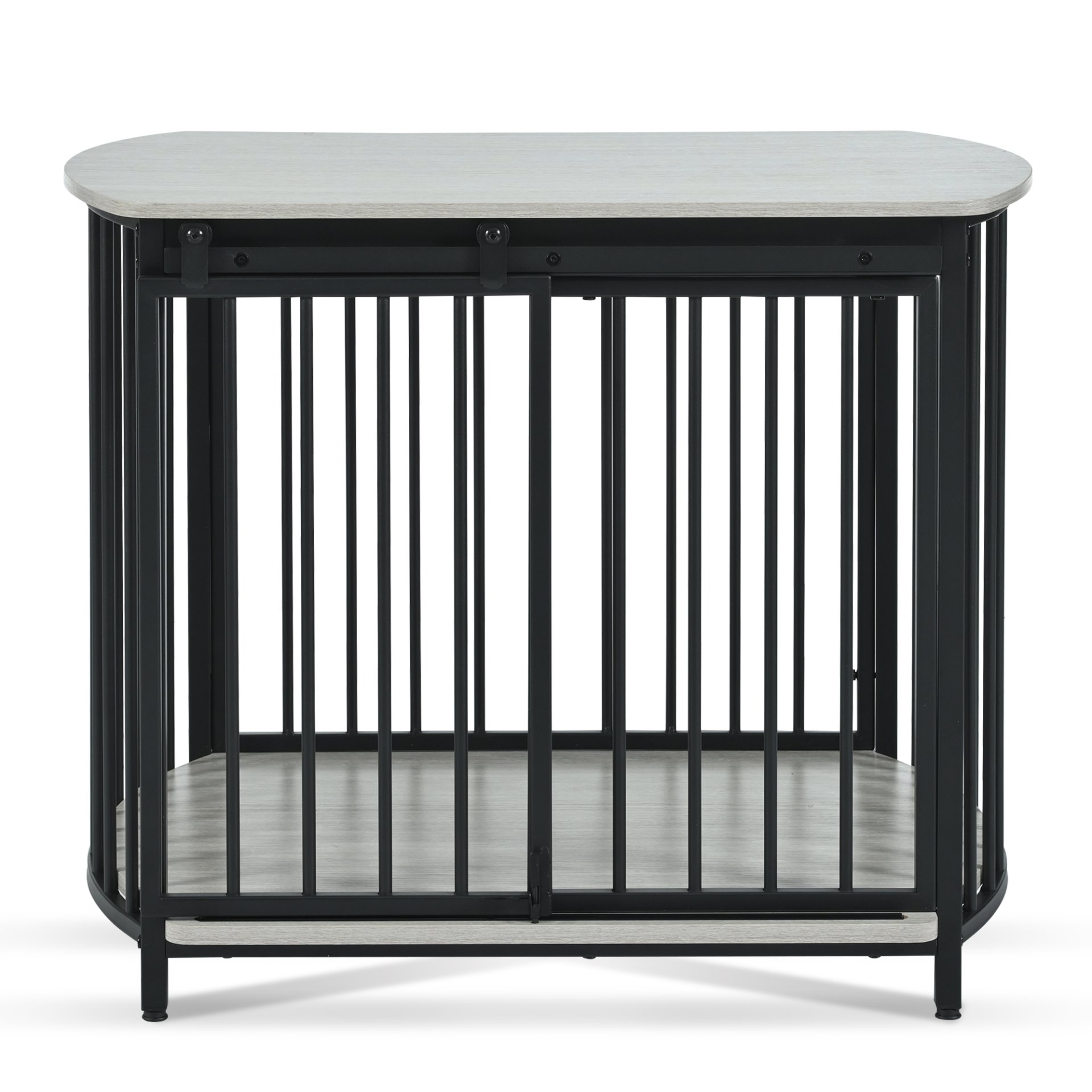 Furniture Style Dog Crate For Small And Medium Dogs, Wooden Cage Indoor Kennel Furniture, Modern Dog Crate End Table With Double Doors - Gray - Image 11