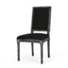 French Country Style Dining Chair Set With Upholstered Seating And Fluted Legs - Black - Image 7