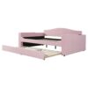 Full Size Upholstered Daybed With Storage Armrests, Trundle And Latest Integrated Bluetooth Audio System, Teddy Fleece - Pink - Image 3