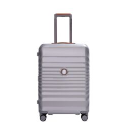 24" Luggage Lightweight Suitcase Tsa Lock USB Port Luggage Wheel Lock Artificial Leather Top Handle Spinner Wheels - Silver