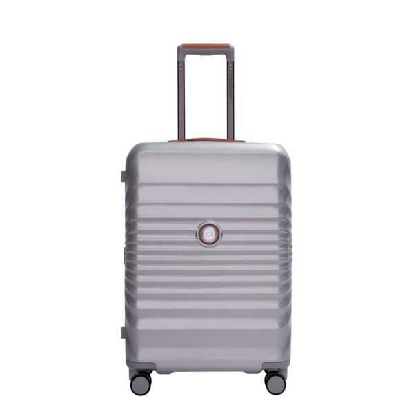 24" Luggage Lightweight Suitcase Tsa Lock USB Port Luggage Wheel Lock Artificial Leather Top Handle Spinner Wheels - Silver