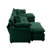Stylish Oversized Modular Cushion Sofa With Ottoman L Shaped Corner Design Corduroy - Green - Image 15