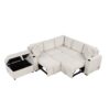 Sectional Sofa Convertible Pull Out Sofa Bed L - Shaped Sofa U - Shaped Sofa With A Movable Storage Ottoman For Living Room - Beige - Image 19