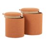 Tray - Contemporary Nesting Ottoman Set - Orange / Natural - Image 3