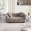 Soft Beanbag Chair With High Resilience Foam Core For Two People - Brown - Image 4
