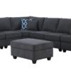 Cooper - 7 Piece Reversible L-Shape Sectional Sofa With Ottoman And Cupholder - Stone Gray - Image 2