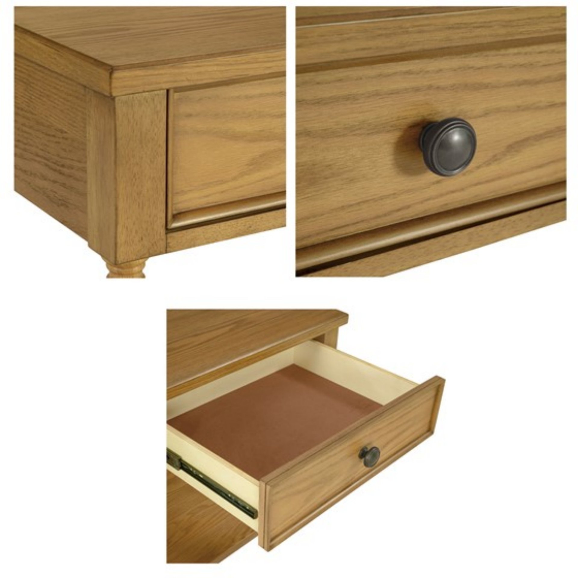 Traditional Nightstand With 2 Drawers - Natural - Image 5