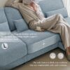 Oversized Deep Seat Sectional Sofa With Reversible Chaise, Loop Yarn Fabric 5 Seat Armless Indoor Furniture, Convertible L-Shaped Couch - Blue - Image 13