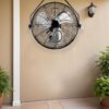 Industrial Wall Mount Fan 3 Speed Indoor / Outdoor Commercial Ventilation Metal High Velocity Fan - Black - Image 4