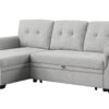 Destiny - Linen Reversible Sleeper Sectional Sofa With Storage Chaise - Light Gray - Image 9