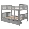 Full Over Full Bunk Bed With Drawers And Ladder For Bedroom - Gray - Image 14