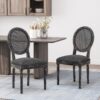 French Country Dining Chairs (Set of 2) With Retro Elegance - Gray - Image 2