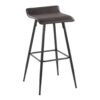 Ale - Contemporary Fixed Height Bar Stool (Set of 2) - Black / Espresso - Image 2