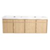 Original 60" Wall Mounted Bathroom Vanity With Double Resin Sink And Soft Closing Doors Plywood - Oak - Image 5