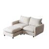 3 Piece L Shaped Modular Free Combination Sectional Sofa Couch With Ottoman - White - Image 6