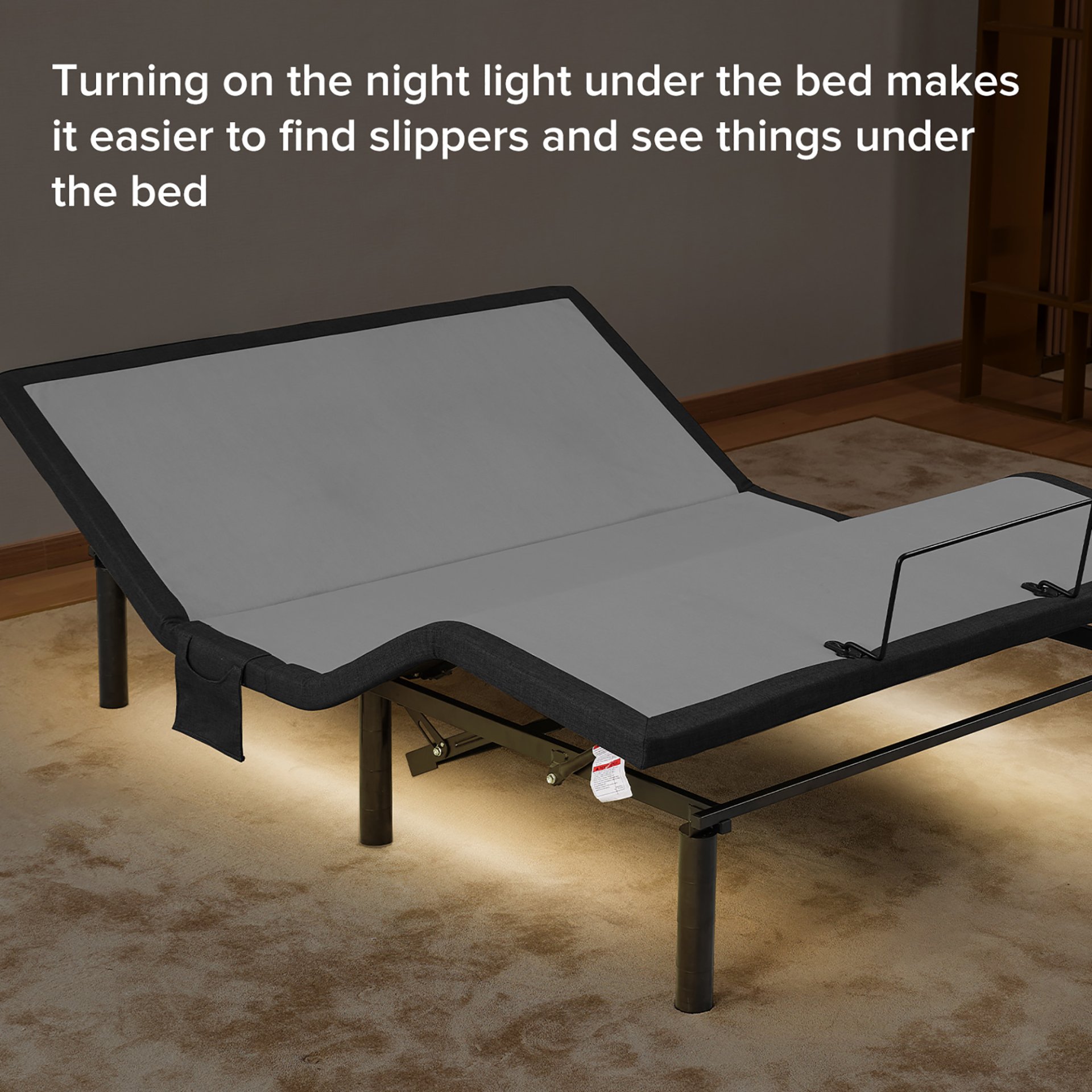 Ergonomic Queen Size Adjustable Bed, Zero Gravity Base - Gray - Image 4