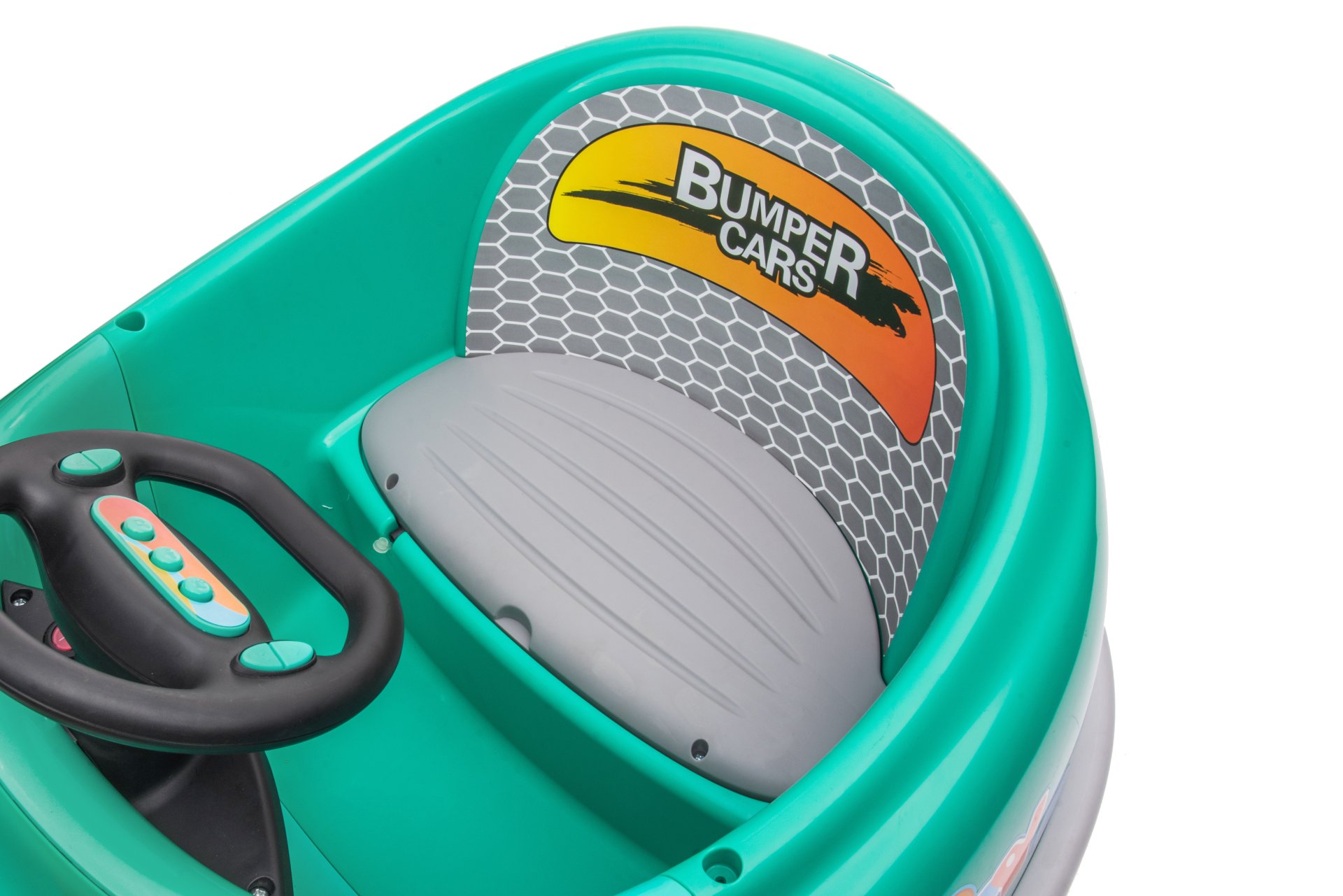 Bumper Car For Kids, 12V Dual Drive 1-6 Years Old Children's Electric Car With Pushrod Dinner Plate USB Bt Music Rocking Horse Mode Anti-Collision Bumper Ride On Car - Green - Image 23