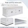 Storage Bench With 4 Doors And Adjustable Shelves, Shoe Bench With Removable Cushion For Living Room, Entryway - White - Image 8