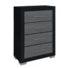 Messa - 5 Piece Full Bedroom Set With Bookcase Headboard - Black / Gray - Image 4