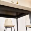 Mid Century Modern Dining Table Round White Sintered Stone Top Heavy Duty Metal Legs Waterproof Surface For Kitchen Dining Room Or Office Furniture - White / Black - Image 8