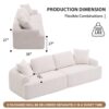 Compression Sofa: 4 Seater Combined Sofa, Crochet Yarn Fabric, Full Sponge Compression Sofa, Combined Sofa With 4 Pillows For Home Living / Home Furniture / Apartment - Beige - Image 8