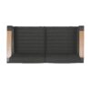Loveseat With Slat Paneling And Aluminum Frame - Black - Image 7