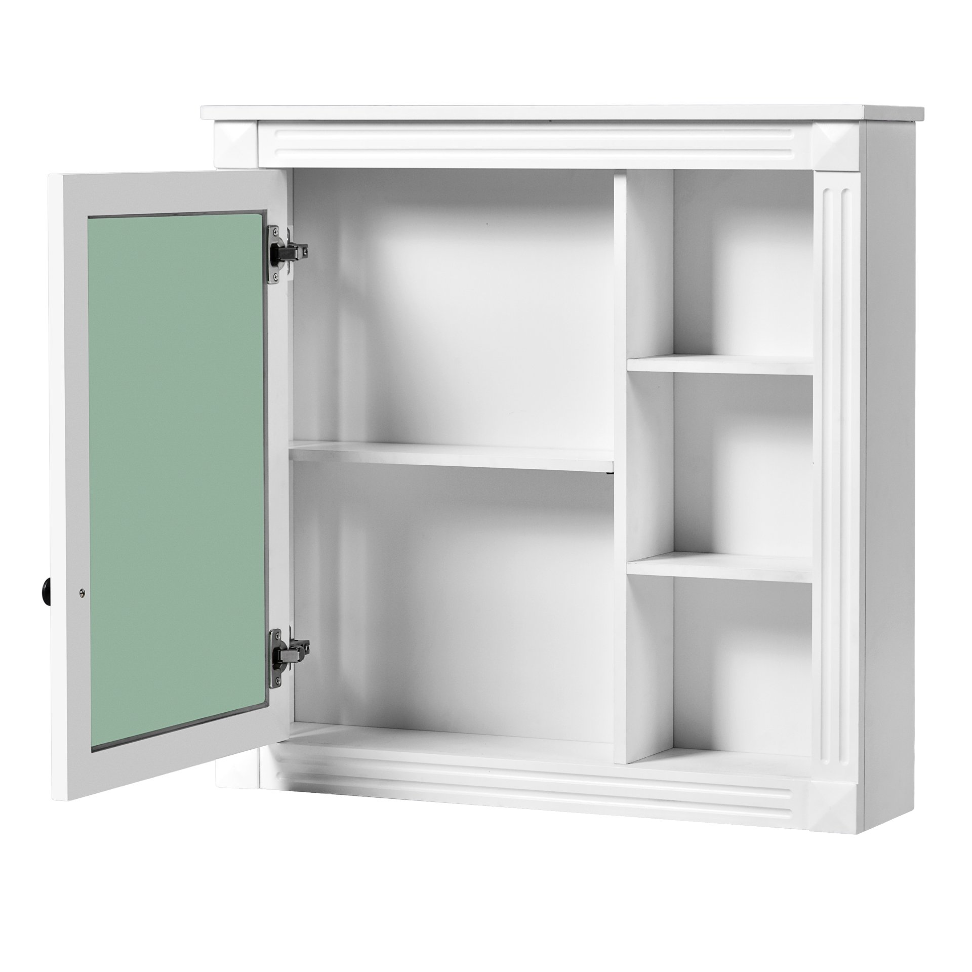 Bathroom Medicine Cabinet With Mirror, Wall Mounted Mirror Cabinet With Storage Organizer, Over The Toilet Storage White Storage Cabinet For Bathroom - White - Image 10